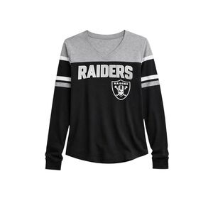 NWT Las Vegas Raiders Women’s Long Sleeve Jersey Top Size M | NFL Black Gray